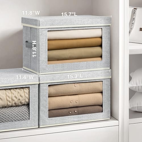 Homsorout Storage Bins with Lids, 6 Pack Large Storage Cubes with Window - Image 2