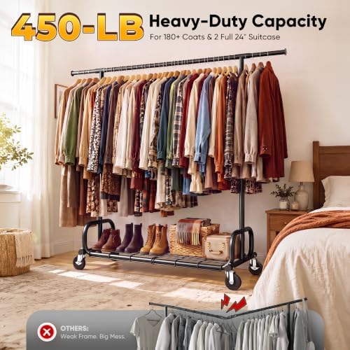 HOKEEPER Clothes Rack 450LBS Adjustable Garment Rack - Image 2