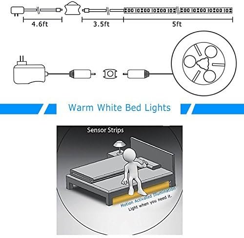 Vansky Motion Activated Bed Light, Flexible LED Strip Motion Sensor Night Light - Image 4