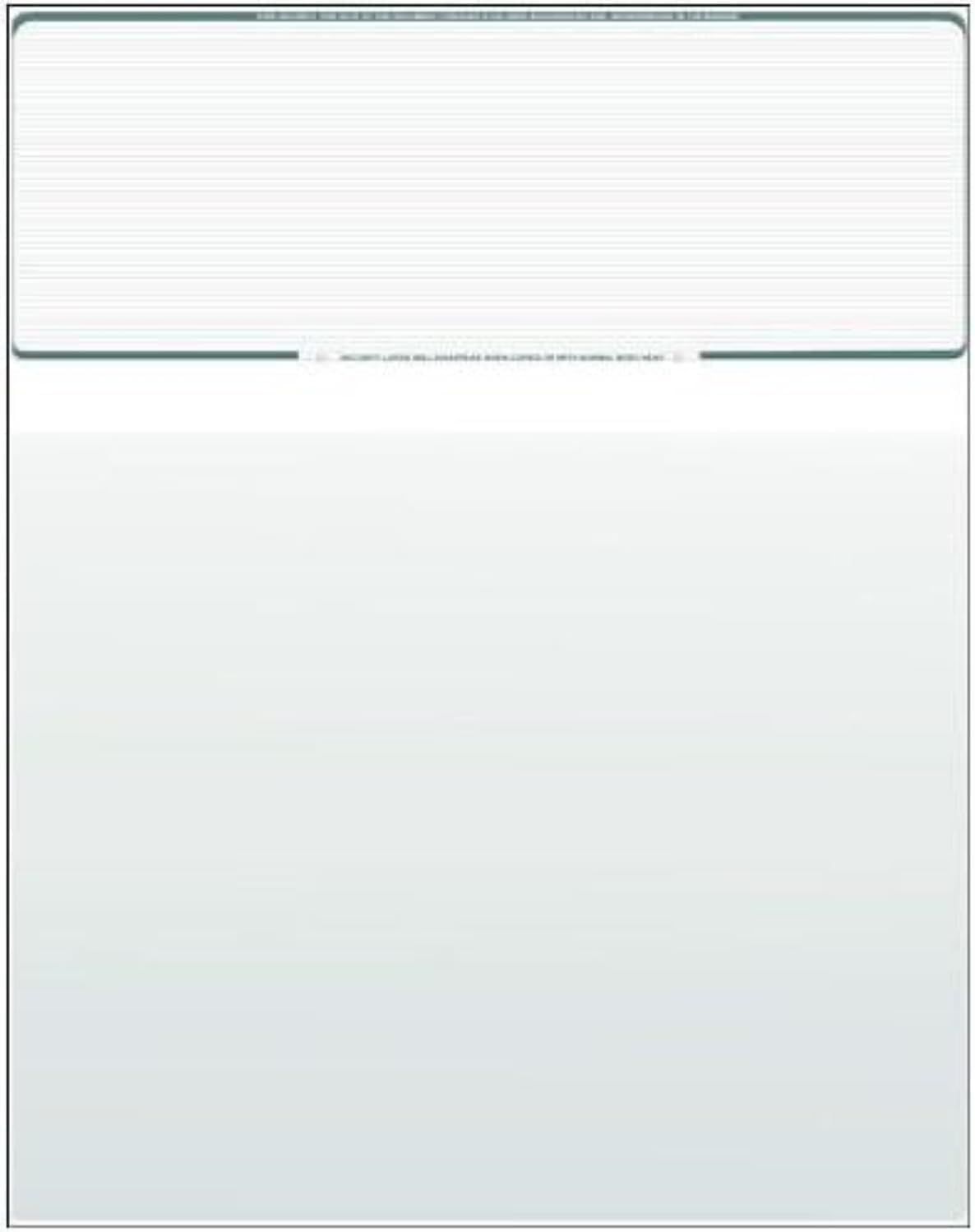 Compuchecks Check on Top Blank Check Paper - 1000 Pack, Quick-Books & Laser Printer Compatible - Security Business Checks with Voucher - 8.5" x 11" Green Pinstripe