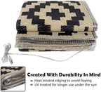 SAND MINE Reversible Mats with Led Strip Lights, Plastic Straw Rug, Modern Area - Image 4