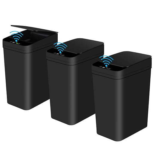 Anborry Bathroom Automatic Trash Can 3 Pack 2.2 Gallon Motion Sensor Touchless by Anborry