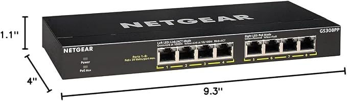 NETGEAR 8-Port PoE+ Gigabit Ethernet Unmanaged Essentials Switch - - Image 7