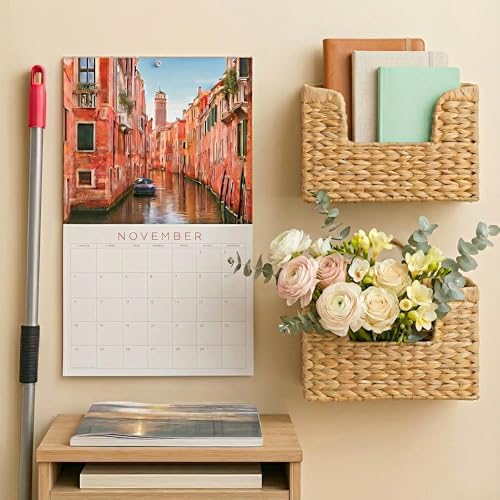 Set of 2 Magazine Holder Wall Basket Water Hyacinth Woven Mail Organizer - Image 3