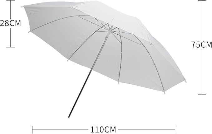 2 Pack Photography Umbrella Lighting Kit, 2 * 43inch Translucent White Soft - Image 4