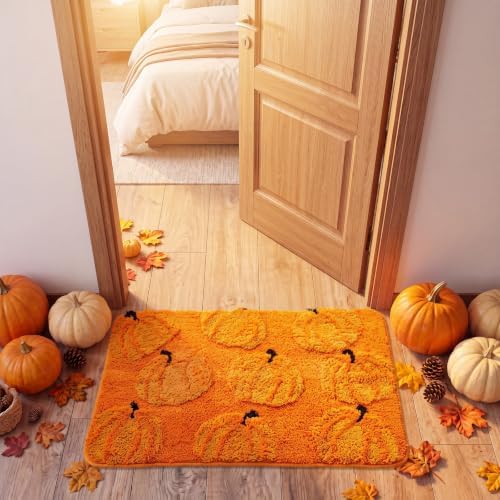 Capoda 1 Pcs Fall Pumpkin Bathroom Rug 20 x 30 Inch - Image 5