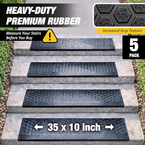 Rubber Stair Treads Outdoor 35" x 10" 5-Pack - Image 5