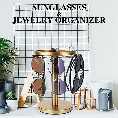 kondyfayo 360° Rotating Sunglass Organizer Storage, Stainless Steel Glasses - Image 3