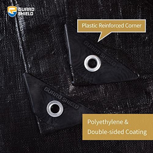 GUARD SHIELD Tarps Heavy Duty Waterproof 12x20 Feet Black Poly Tarp Cover - Image 2