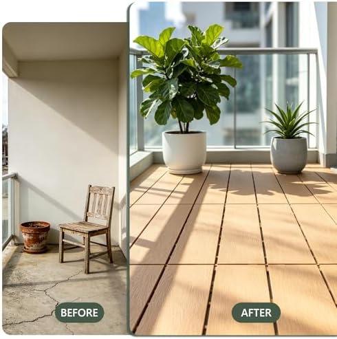 Plastic Interlocking Deck Tiles, Outdoor Patio Flooring 22 sq ft - Image 3