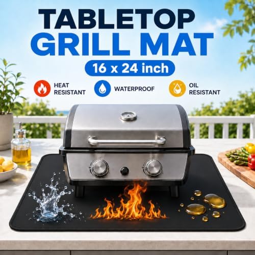 Heat Resistant Grill Mat for Countertop, 16 x 24 inch Waterproof BBQ Mat for - Image 3