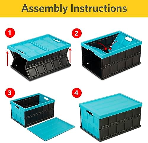 Glad Collapsible Storage Bin - 48L Foldable Plastic Box - Image 3
