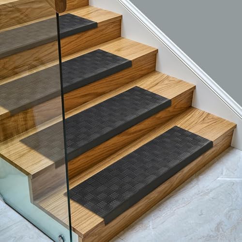 Ottomanson Bullnose Stair Treads Outdoor – Ribbed Heavy-Duty Non-Slip Stair by Ottomanson