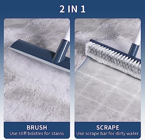 BOOMJOY Floor Scrub Brush with 57" Long Handle, 2 in 1 Scrape and Brush - Image 3