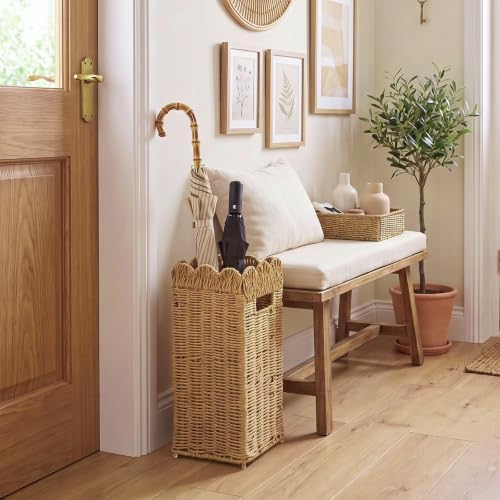 Scalloped Rattan Umbrella Stand - Image 5