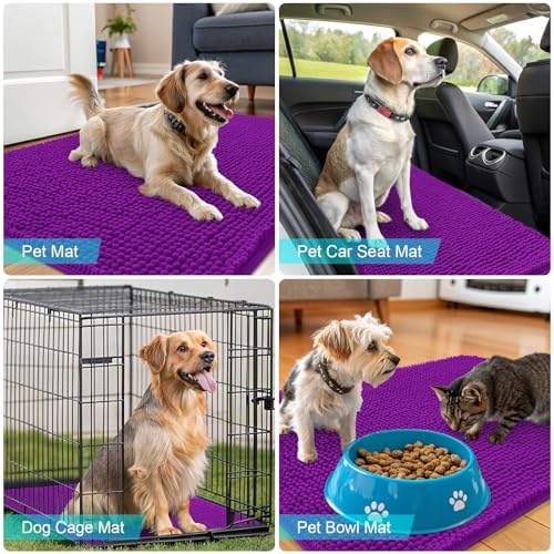OLANLY Dog Door Mat for Muddy Paws 70x32, Super Absorbent Chenille Mud Mat - Image 7
