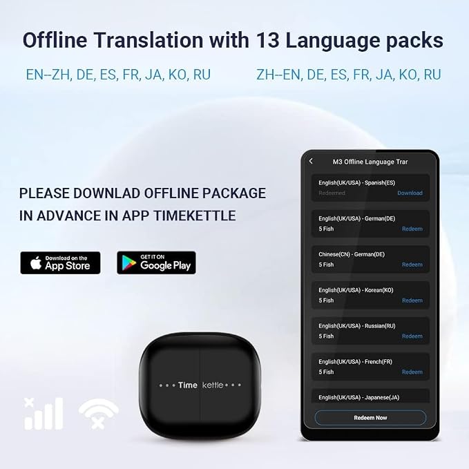 Timekettle M3 3 in 1 Language Translation Earbuds, 43 Languages & 96 Accents - Image 4