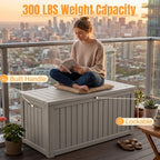 Outdoor Storage Box, 300 Gallon Waterproof Resin Deck Box - Image 6