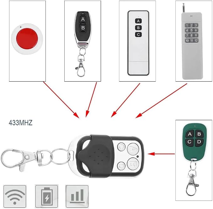 5pcs 433MHz Smart Copy Duplicator Remote Control 4 Button Electric Garage Door - Image 5