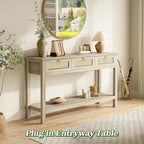 SUPERJARE Rattan Console Sofa Table - Image 3