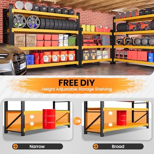 48” Wide Heavy Duty Metal Garage Shelving, Adjustable Storage Shelf - Image 4