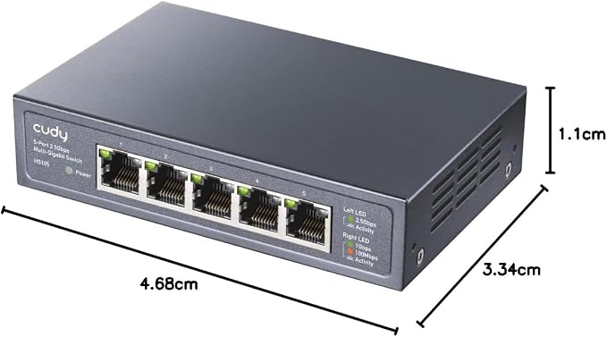 Cudy 5-Port Multi-Gigabit Ethernet Switch, Full 2.5Gbps Ports, Loop Detection - Image 9