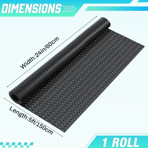Breling 24 in × 5 ft Rubber Flooring Rolls Mats, Heavy Duty Diamond Plate Coin - Image 2