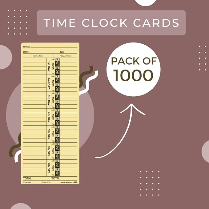 Generic Time Clock Cards for Tracking Regular and Extra Time - Image 4