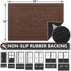 FONEYI Dirt Trapper Door Mat 36" x 60", Non-Slip Washable Doormats - Image 2