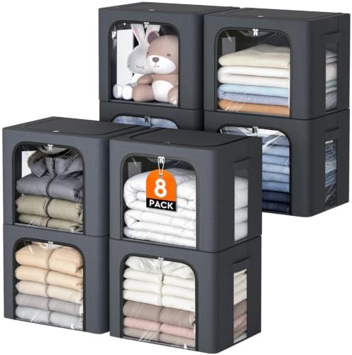 8 Pack Clothes Storage Bins by EpicTotes