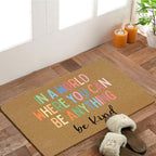 Boho Classroom Coir Door Mats Outdoor, in a World Where You Can Be Anything Be - Image 2