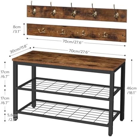 HOOBRO Hall Tree with Bench, Coat Rack Shoe Bench Set, Entryway Shoe Rack with - Image 3