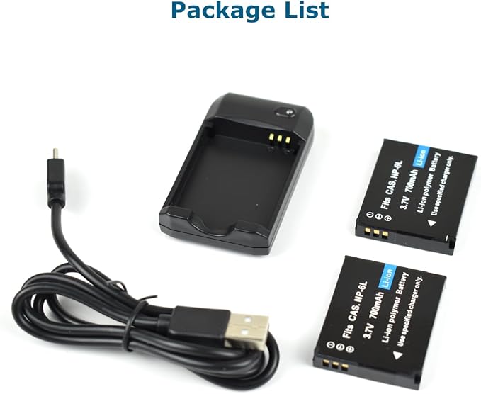 NP-6L Battery Charger + 2 pcs Rechargeable 3.7V 700mAh Batteries - Image 7