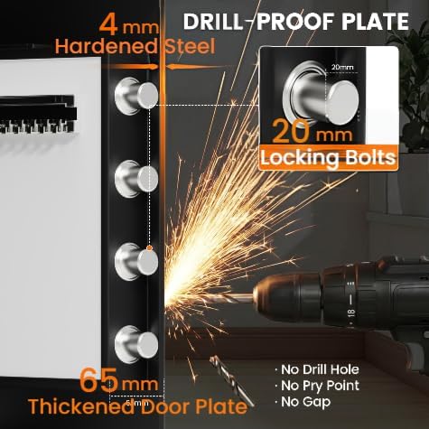 31.5"H Large Safe Box with Inner Lock Box, Slim Design Home Safe with - Image 3