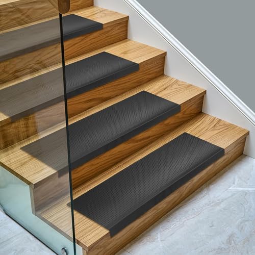 Ottomanson Outdoor Bullnose Stair Treads – Dots Heavy-Duty Non Slip Stair Mats by Ottomanson