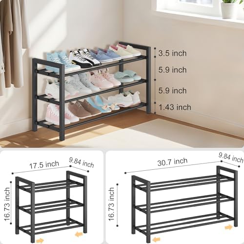 3-Tier Expandable Metal Shoe Rack - Image 2