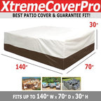 140D x 70W x 30H UV-proof Waterproof Furniture Patio Cover 520D beige brown two - Image 2