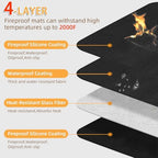 Under Grill Mat for Outdoor Grilling, 90 x 48 inches Double-Sided Fireproof - Image 3
