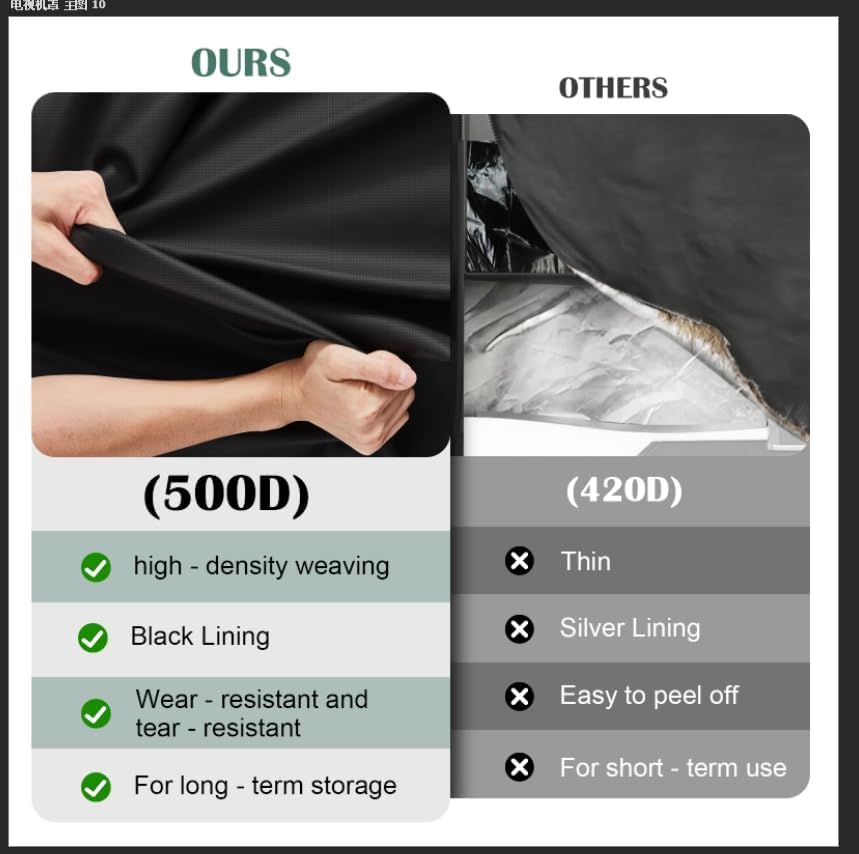 Kingling Grill Cart Cover for Metal Prep Cart 46''L x 25''W x 40''H - Image 5