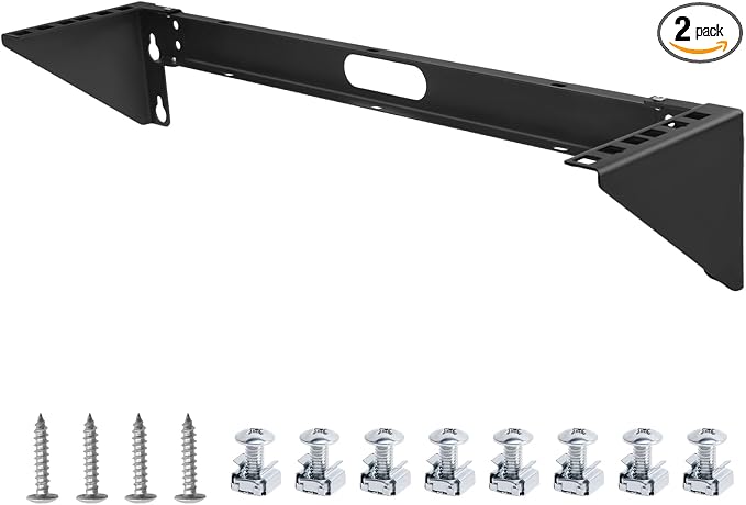 2 Pack 2u Hinged Wall Mount Patch Panel Bracket, 2u Patch Panel Bracket by Unknown