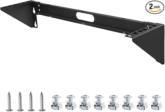 2 Pack 2u Hinged Wall Mount Patch Panel Bracket, 2u Patch Panel Bracket by Unknown