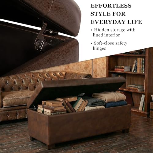 HomePop 46" Tufted Storage Bench - Image 5