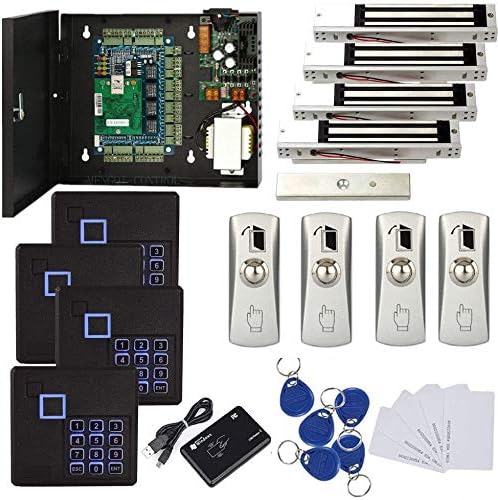 4 Doors RFID/Password Door Lock System Smart Access Control Keyless Entry by MENGQI-CONTROL
