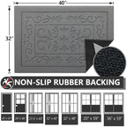 FONEYI Dirt Trapper Door Mat 32" x 40", Non-Slip Washable Doormats - Image 2