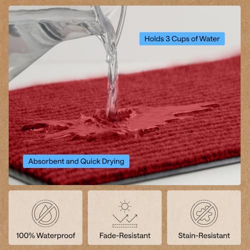 GORILLA GRIP Traffic Guard Indoor Outdoor Heavy Duty Door Mat, 35x23 Red - Image 5