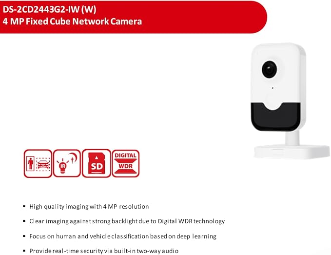 DS-2CD2443G2-IW 4MP Home Security Camera Indoor, Human Body Detection Cube - Image 3