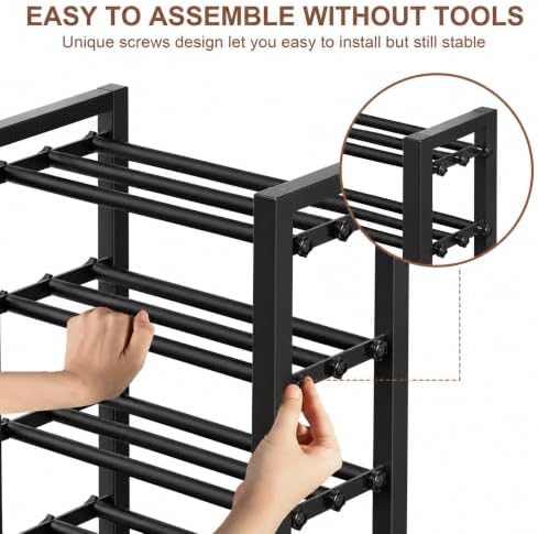 Expandable Shoe Rack, Heavy Duty Metal Shoe Organizer - Image 5