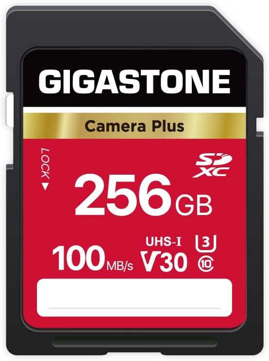 GIGASTONE 256GB SD Card, Camera Plus, UHS-I V30 U3 SDXC Memory Card High Speed by Gigastone