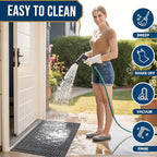 Smiry Front Door Mat Outside Entrance, Low Profile Rubber Doormat - Image 6
