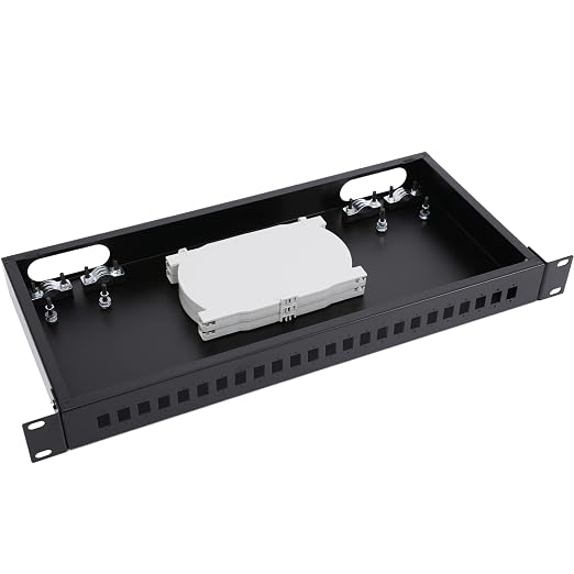 19" Rack Mount Enclosure Fiber Optic Box Fits Racks Cabinet 1U LGX Loaded Patch - Image 9